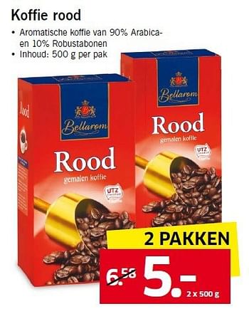 Aanbiedingen Koffie rood - Bellarom - Geldig van 04/08/2014 tot 10/08/2014 bij Lidl
