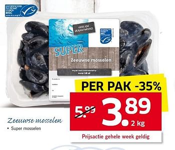 Aanbiedingen Zeeuwse mosselen - Huismerk - Lidl - Geldig van 04/08/2014 tot 09/08/2014 bij Lidl