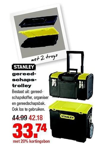 Aanbiedingen Gereedschapstrolley - Stanley - Geldig van 04/08/2014 tot 10/08/2014 bij Praxis