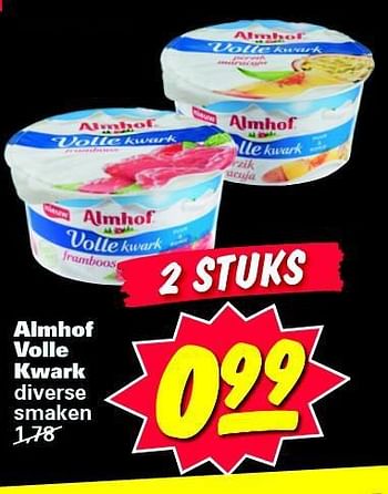 Aanbiedingen Almhof volle kwark diverse smaken - Almhof - Geldig van 04/08/2014 tot 10/08/2014 bij Nettorama