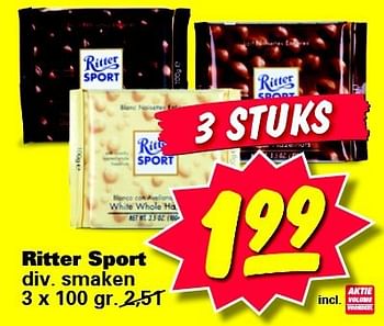 Aanbiedingen Ritter sport - Ritter Sport - Geldig van 04/08/2014 tot 10/08/2014 bij Nettorama