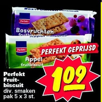 Aanbiedingen Perfekt fruitbiscuit - Perfekt - Geldig van 04/08/2014 tot 10/08/2014 bij Nettorama