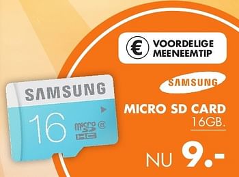 Aanbiedingen Samsung micro sd card 16gb - Samsung - Geldig van 04/08/2014 tot 10/08/2014 bij Expert