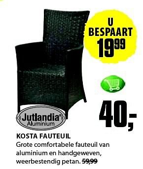 Aanbiedingen Kosta fauteuil - Jutlandia - Geldig van 04/08/2014 tot 17/08/2014 bij Jysk