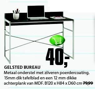 Aanbiedingen Gelsted bureau - Huismerk - Jysk - Geldig van 04/08/2014 tot 17/08/2014 bij Jysk