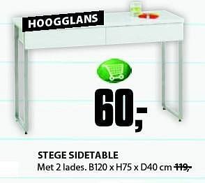 Aanbiedingen Stege sidetable - Huismerk - Jysk - Geldig van 04/08/2014 tot 17/08/2014 bij Jysk