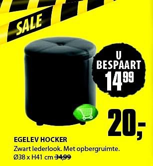 Aanbiedingen Egelev hocker zwart lederlook. met opbergruimte - Huismerk - Jysk - Geldig van 04/08/2014 tot 17/08/2014 bij Jysk