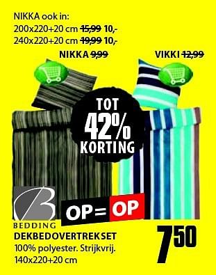 Aanbiedingen Dekbedovertrekset 100% polyester. strijkvrij - Huismerk - Jysk - Geldig van 04/08/2014 tot 17/08/2014 bij Jysk
