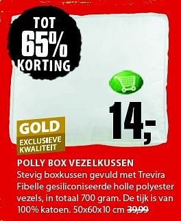Aanbiedingen Polly box vezelkussen - Huismerk - Jysk - Geldig van 04/08/2014 tot 17/08/2014 bij Jysk
