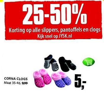 Aanbiedingen Corna clogs - Huismerk - Jysk - Geldig van 04/08/2014 tot 17/08/2014 bij Jysk