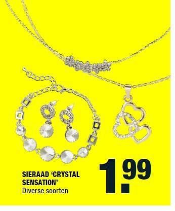 Aanbiedingen Sieraad `crystal sensation` - Huismerk - Big Bazar - Geldig van 04/08/2014 tot 17/08/2014 bij Big Bazar