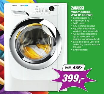 Aanbiedingen Zanussi wasmachine zwf81463wh - Zanussi - Geldig van 04/08/2014 tot 17/08/2014 bij ElectronicPartner