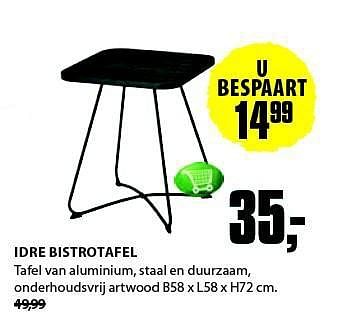 Aanbiedingen Idre bistrotafel - Jutlandia - Geldig van 04/08/2014 tot 17/08/2014 bij Jysk