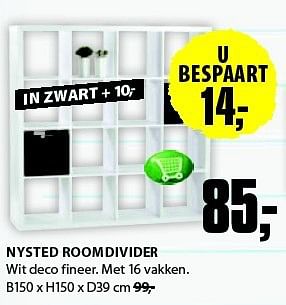 Aanbiedingen Nysted roomdivider - Huismerk - Jysk - Geldig van 04/08/2014 tot 17/08/2014 bij Jysk