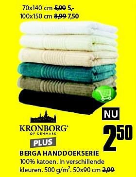 Aanbiedingen Berga handdoekserie - Kronborg - Geldig van 04/08/2014 tot 17/08/2014 bij Jysk