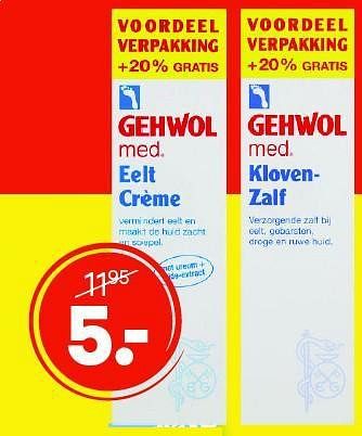 Aanbiedingen Gehwol eeltcrème of klovenzalf - Gehwol - Geldig van 04/08/2014 tot 17/08/2014 bij Etos
