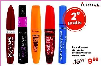 Aanbiedingen Rimmel mascara alle varianten - Rimmel - Geldig van 04/08/2014 tot 17/08/2014 bij Etos