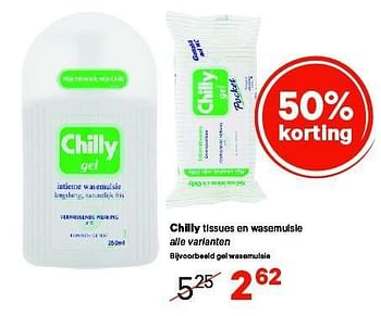 Aanbiedingen Chilly tissues en wasemulsie alle varianten - Chilly - Geldig van 04/08/2014 tot 17/08/2014 bij Etos