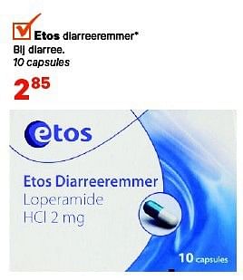 Aanbiedingen Etos diarreeremmer bij diarree. 10 capsules - Huismerk - Etos - Geldig van 04/08/2014 tot 17/08/2014 bij Etos