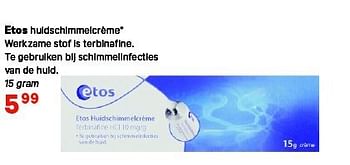 Aanbiedingen Etos huidschimmelcrème - Huismerk - Etos - Geldig van 04/08/2014 tot 17/08/2014 bij Etos