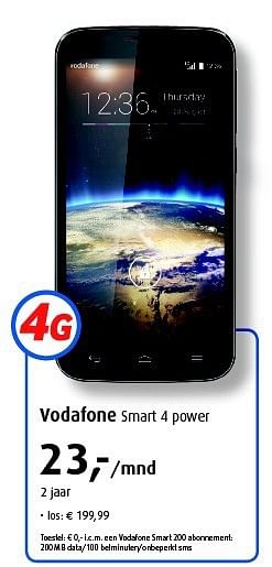 Aanbiedingen Vodafone smart 4 power - Vodafone - Geldig van 04/08/2014 tot 31/08/2014 bij Belcompany