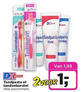Aanbiedingen Tandpasta of tandenborstel hele assortiment - Huismerk - Dirx Drogisterijen - Geldig van 05/08/2014 tot 11/08/2014 bij Dirx Drogisterijen