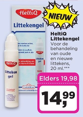 Aanbiedingen Heltiq littekengel - Heltiq - Geldig van 05/08/2014 tot 11/08/2014 bij Dirx Drogisterijen