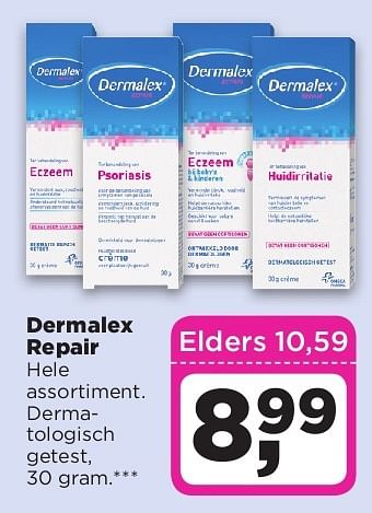 Aanbiedingen Dermalex repair - Dermalex - Geldig van 05/08/2014 tot 11/08/2014 bij Dirx Drogisterijen