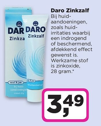 Aanbiedingen Daro zinkzalf - Daro - Geldig van 05/08/2014 tot 11/08/2014 bij Dirx Drogisterijen