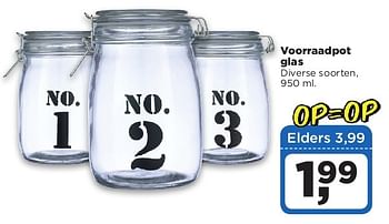 Aanbiedingen Voorraadpot glas - Huismerk - Dirx Drogisterijen - Geldig van 05/08/2014 tot 11/08/2014 bij Dirx Drogisterijen