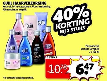 Aanbiedingen Shampoo stevigheid - Guhl - Geldig van 05/08/2014 tot 17/08/2014 bij Kruidvat
