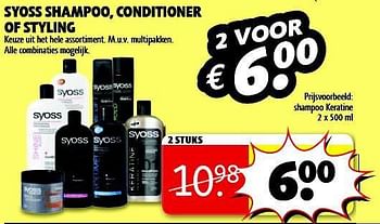 Aanbiedingen Shampoo keratine - Syoss - Geldig van 05/08/2014 tot 17/08/2014 bij Kruidvat