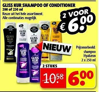 Aanbiedingen Shampoo hyaluron - Gliss Kur - Geldig van 05/08/2014 tot 17/08/2014 bij Kruidvat