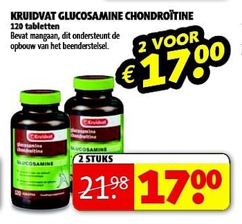 Aanbiedingen Kruidvat glucosamine chondroïtine - Huismerk - Kruidvat - Geldig van 05/08/2014 tot 17/08/2014 bij Kruidvat