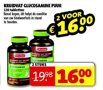 Aanbiedingen Kruidvat glucosamine puur - Puur - Geldig van 05/08/2014 tot 17/08/2014 bij Kruidvat