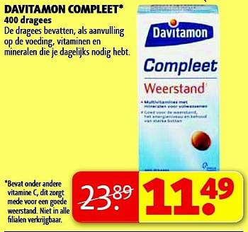 Aanbiedingen Davitamon compleet - Davitamon - Geldig van 05/08/2014 tot 17/08/2014 bij Kruidvat