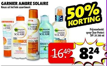Aanbiedingen Spray clear protect spf 20 - Garnier - Geldig van 05/08/2014 tot 17/08/2014 bij Kruidvat