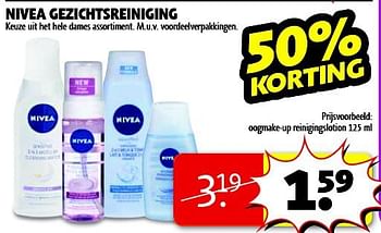 Aanbiedingen Oogmake-up reinigingslotion - Nivea - Geldig van 05/08/2014 tot 17/08/2014 bij Kruidvat