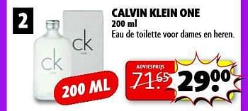 Aanbiedingen Calvin klein one - Calvin Klein - Geldig van 05/08/2014 tot 17/08/2014 bij Kruidvat