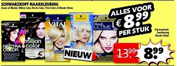 Aanbiedingen Haarkleuring blonde ultime - Schwartzkopf - Geldig van 05/08/2014 tot 17/08/2014 bij Kruidvat