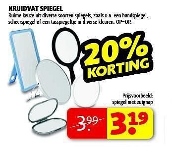 Aanbiedingen Spiegel met zuignap - Huismerk - Kruidvat - Geldig van 05/08/2014 tot 17/08/2014 bij Kruidvat