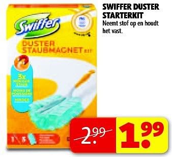 Aanbiedingen Swiffer duster starterkit - Swiffer - Geldig van 05/08/2014 tot 17/08/2014 bij Kruidvat