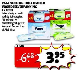 Aanbiedingen Page vochtig toiletpapier voordeelverpakking - Page - Geldig van 05/08/2014 tot 17/08/2014 bij Kruidvat