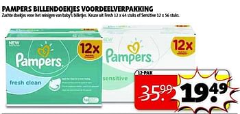 Aanbiedingen Pampers billendoekjes voordeelverpakking - Pampers - Geldig van 05/08/2014 tot 17/08/2014 bij Kruidvat