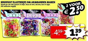 Aanbiedingen Kruidvatelastiekjes om armbanden maken - Huismerk - Kruidvat - Geldig van 05/08/2014 tot 17/08/2014 bij Kruidvat