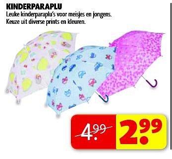 Aanbiedingen Kinderparaplu - Huismerk - Kruidvat - Geldig van 05/08/2014 tot 17/08/2014 bij Kruidvat