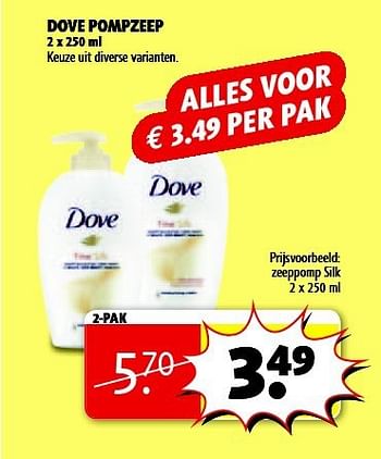 Aanbiedingen Zeeppomp silk - Dove - Geldig van 05/08/2014 tot 17/08/2014 bij Kruidvat