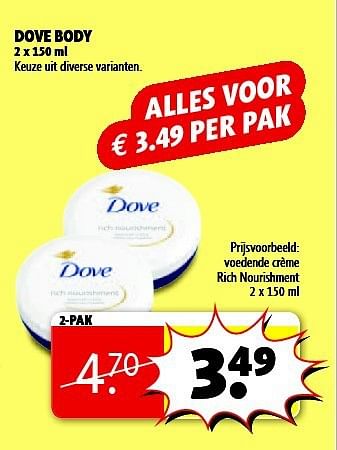 Aanbiedingen Voedende crème rich nourishment - Dove - Geldig van 05/08/2014 tot 17/08/2014 bij Kruidvat