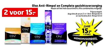 Aanbiedingen Olaz anti-rimpel en complete gezichtsverzorging - Olaz - Geldig van 05/08/2014 tot 17/08/2014 bij Trekpleister