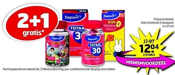 Aanbiedingen Kids vitamine d druppels - Dagravit - Geldig van 05/08/2014 tot 17/08/2014 bij Trekpleister